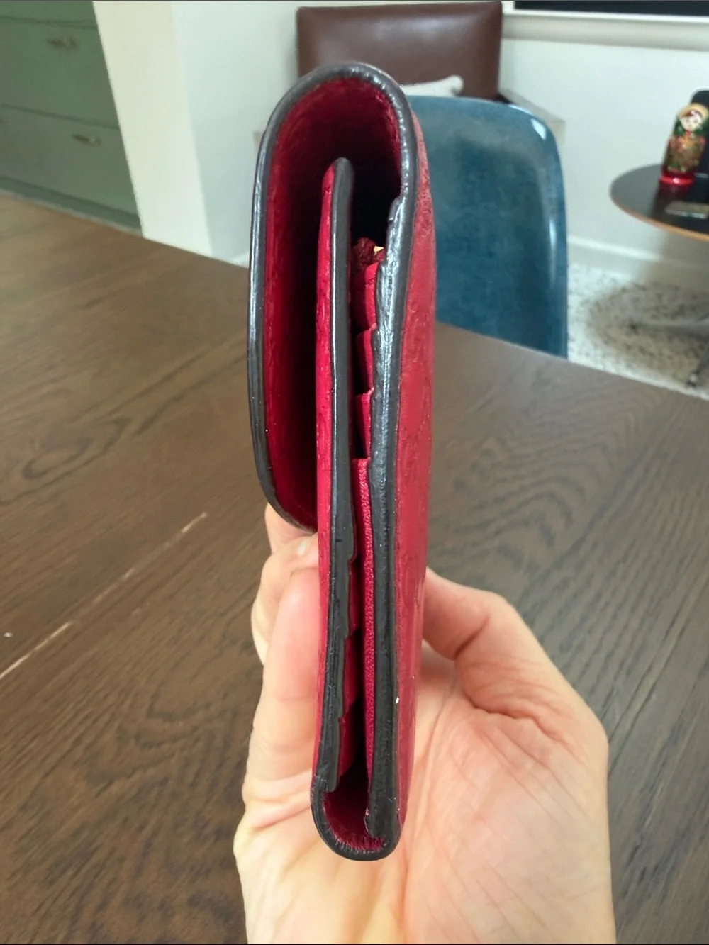 Vintage Gucci Red Leather Continental Wallet